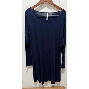 Oversized Azules Longsleeve T-Shirt Dress Navy Size Medium Lightweight Classic
